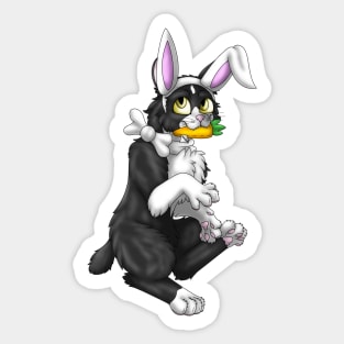 Bobtail BunnyCat: Tuxedo Bicolor (White) Sticker